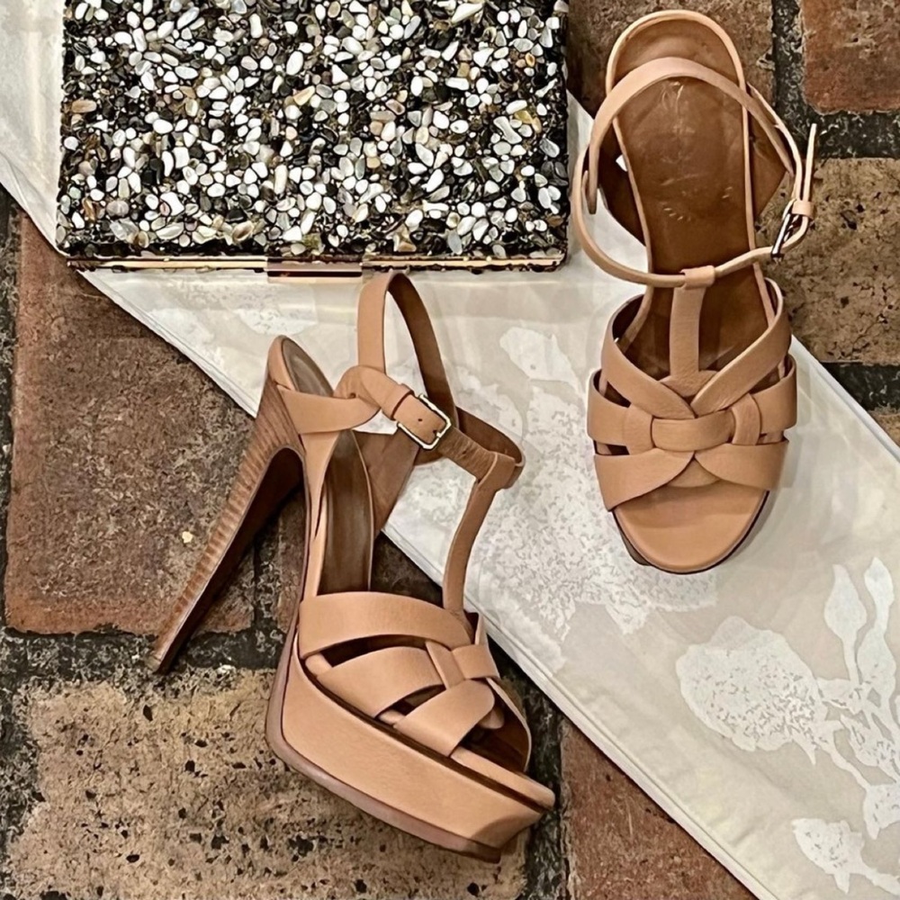 YSL Tribute Platform Sandals Size 35.5